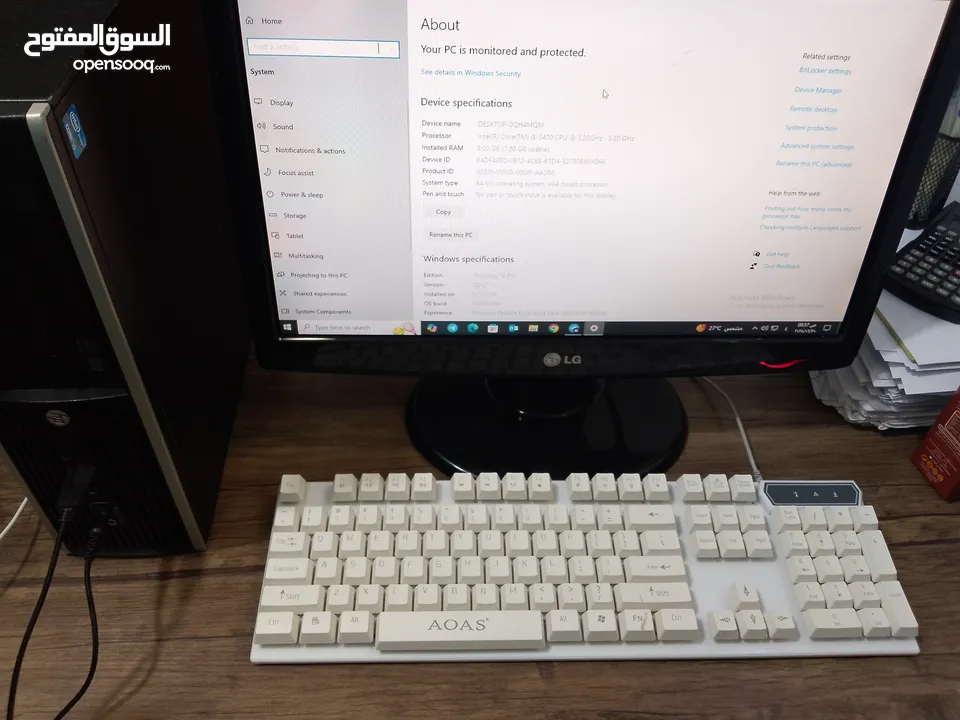 كمبيوتر نوع hp ,core i5 مستعمل بحالة الجديد وكالة للبيع