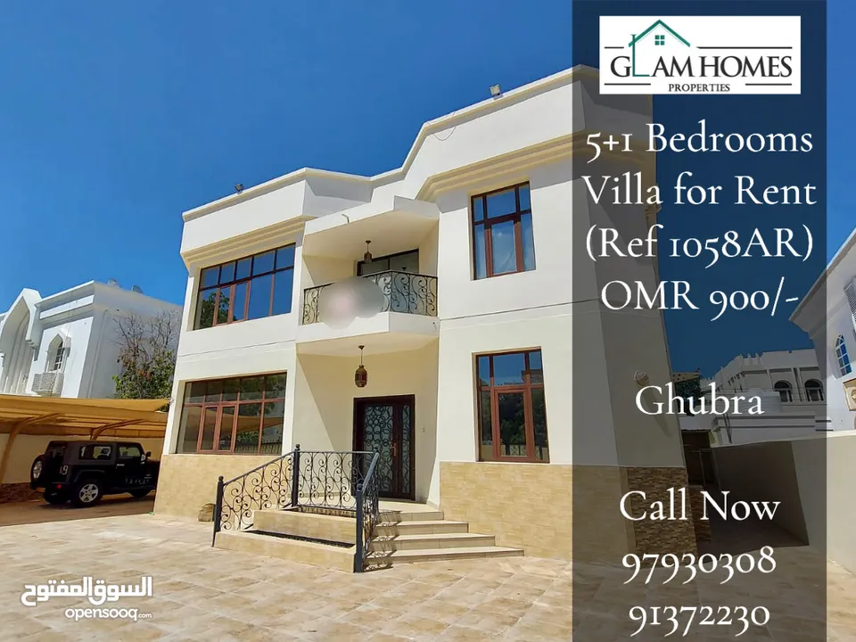 6 Bedrooms Furnished Apartment for Rent in Ghubrah REF:1058AR
