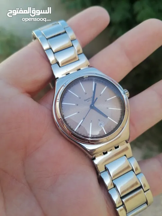 #SWATCH  سواتش سويسري اصلي لومينوس شباك للتاريخ  حجم 41 بحالة ممتازه  40 دينار