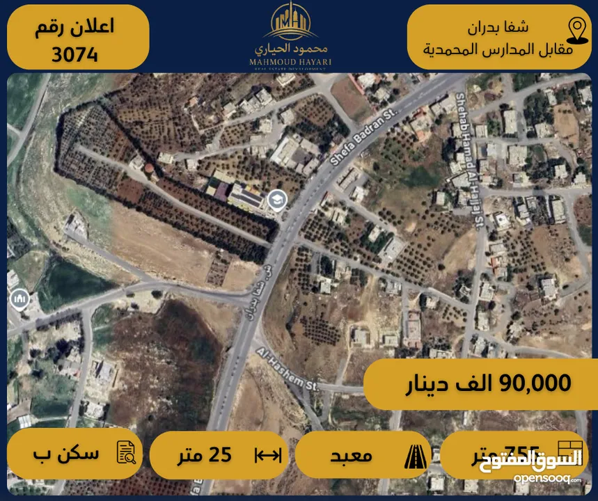 رقم الاعلان (3074) ارض سكنية للبيع في منطقة شفا بدران