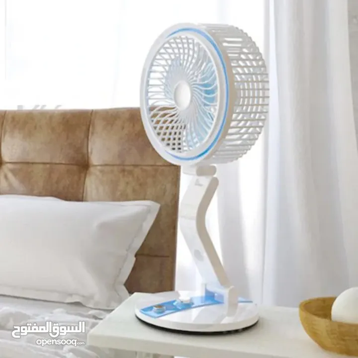 مروحة مكتبية . مروحة قابلة للطي والشحن