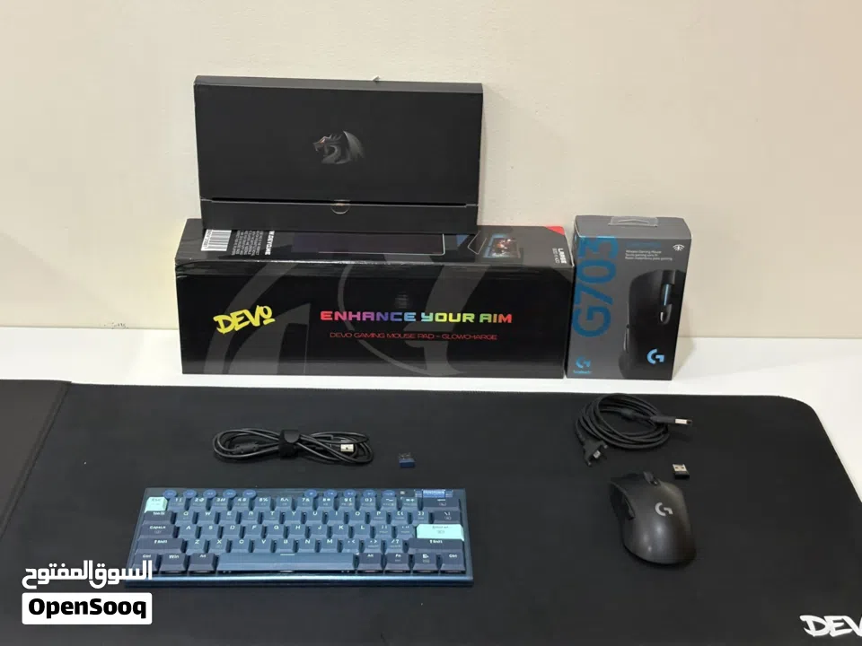 للبيع ماوس لوجيتيك g703 وكيبورد ريدراغون وماوس باد ديفو