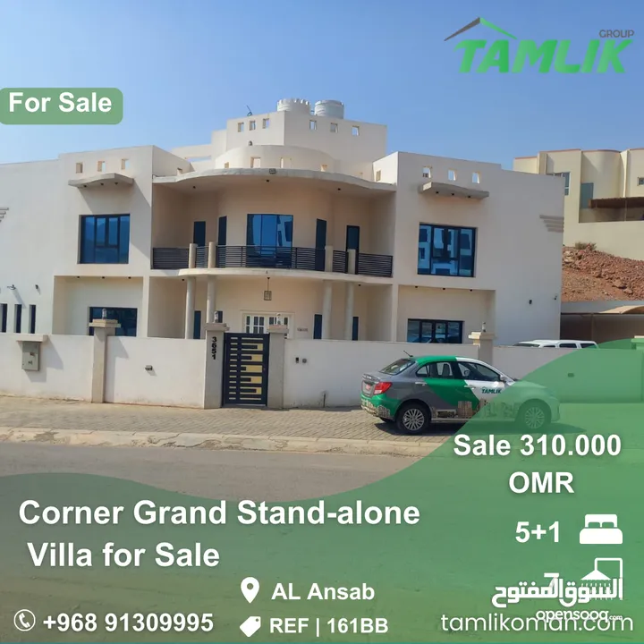 Corner Grand Stand-alone Villa for Sale in AL Ansab REF 161BB