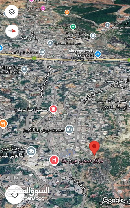 قطع سكنيه (سكن ج ) منطقه(عين جنا/ عجلون) وسط البلد،مرتفعه واطلاله جميلة على القلعة واصل جميع الخدمات