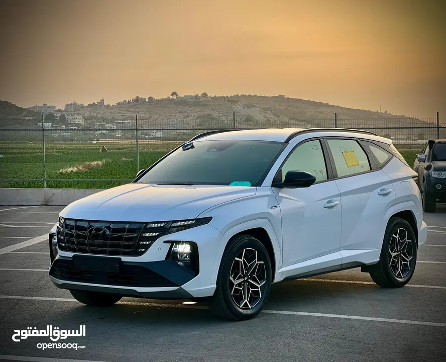 هونداي توسان  N-LINE  فل بدون فتحة  2x4 ///240Hp بنزين + كهرباء  2022/ ( Haybrid) 1600cc