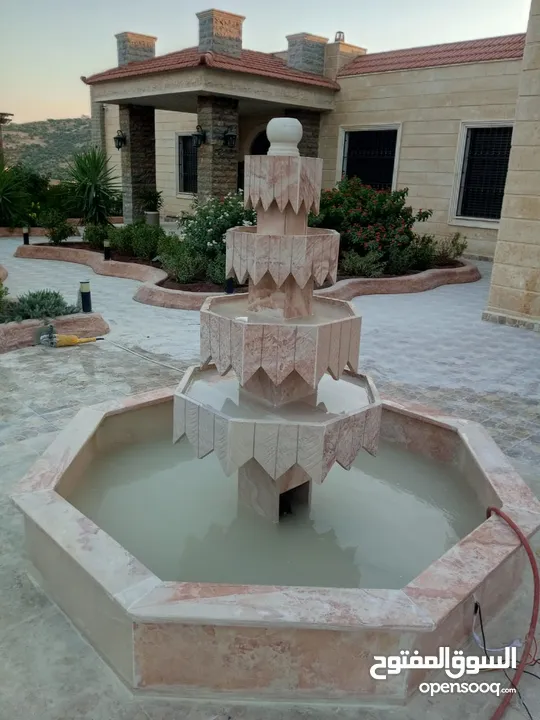نوافير وشلالات وباربيكو وجميع انواع ديكورات الحجر الطبيعي  العنوان الزرقاء الجديده