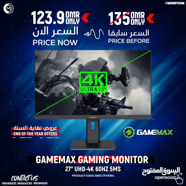 GameMax GMX27F4KWU 27 4K UHD Gaming Monitor - OSL