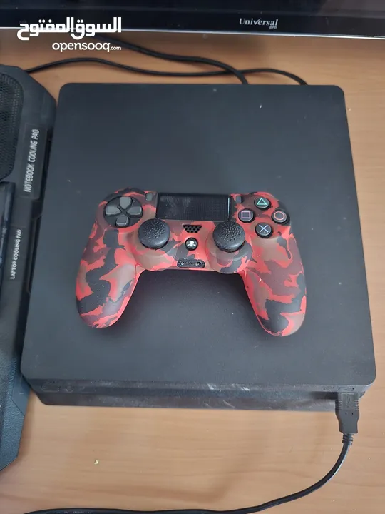 جهاز بلايستيشن سلين فور مع يد وثلاث كفرات للإيد السعر نهاااااااااااائي