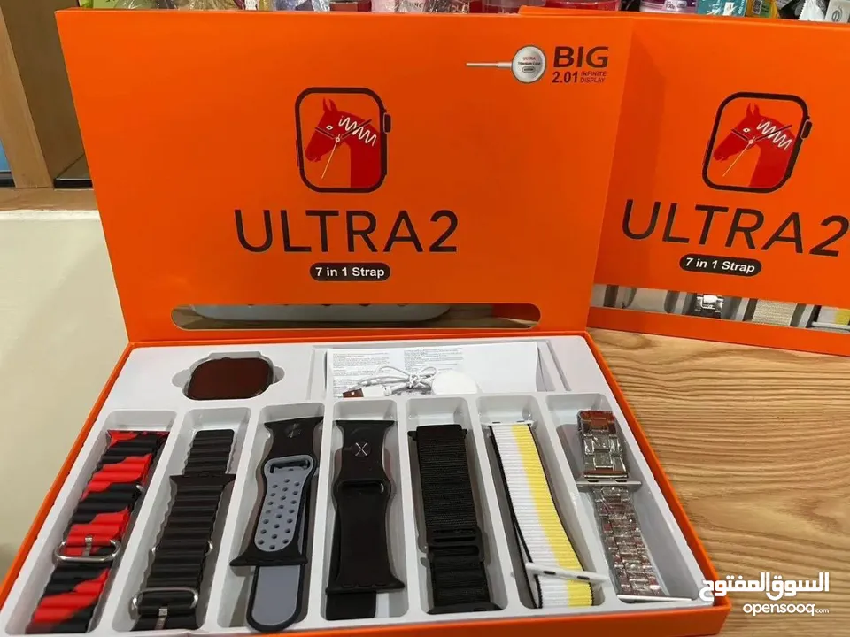 ساعة وحدة... و7 إطلالات! عرض جديد ولا أروع!  ساعة ذكية( ULTRA 2( 7 in 1 strap