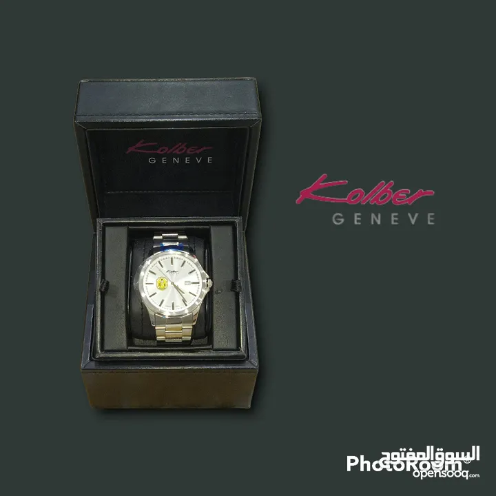 ساعة من كولبر جينيف Kolber GENEVE فضية معدنية خاصة، إصدار مخصص لجامعة السلطان قابوس.