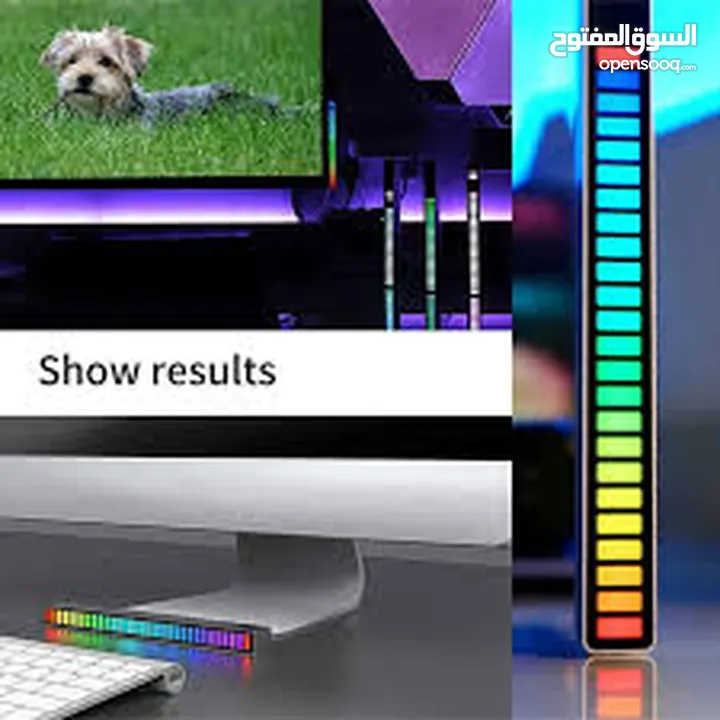 مسطرة  ار جي بي  RGB ذبذبات اضاءه متصاعده  مع حدة الصوت  تعمل على usb