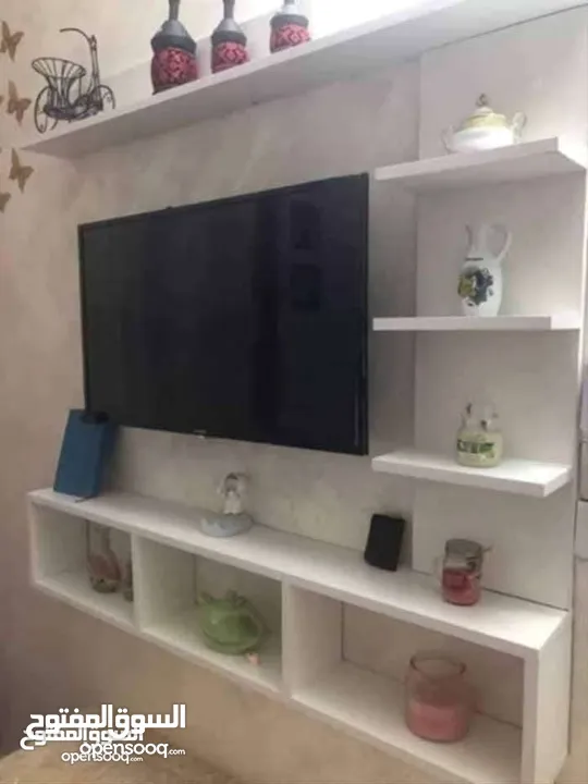 رف ديكور شاشة تلفاز خشب لامنيت مميز