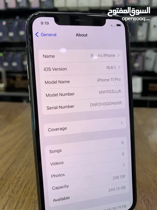 iPhone 11 Pro (256) GB ايفون 11 برو مستعمل بحالة الوكالة مش مصلح نهائياً بطارية اصلية 100٪؜