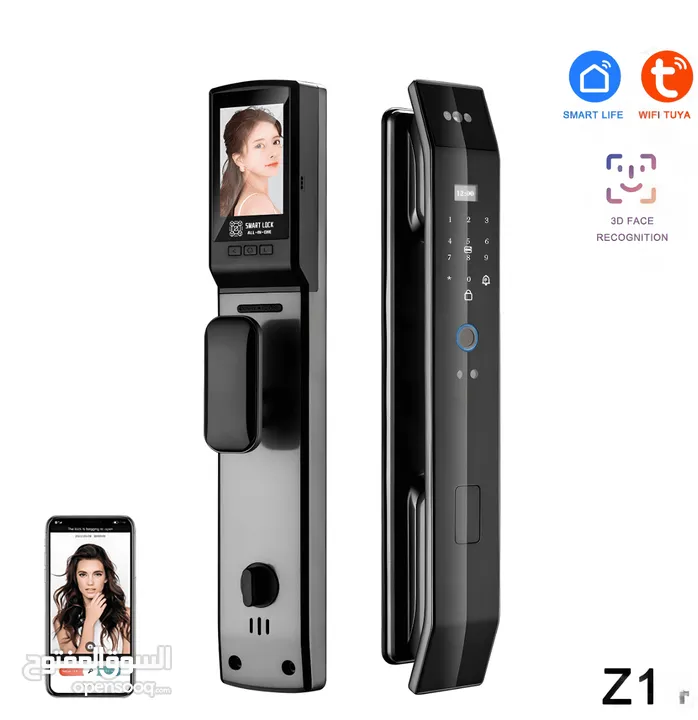 Smart door lock with built in camera and screen - Z14 - قفل باب ذكي سمارت - عدد لا محدود من المفايح