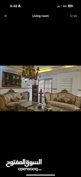 شقة للإيجار مفروش  رويال سويت طابقية مع روف و ترس كبير  Big department for rent in deir Ghbar amman