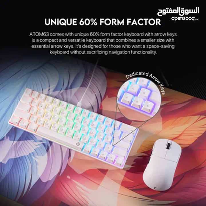 كيبورد ميكانيكي فانتيك Fantech Atom63 MK859 Mechanical Gaming Keyboard Arabic/English