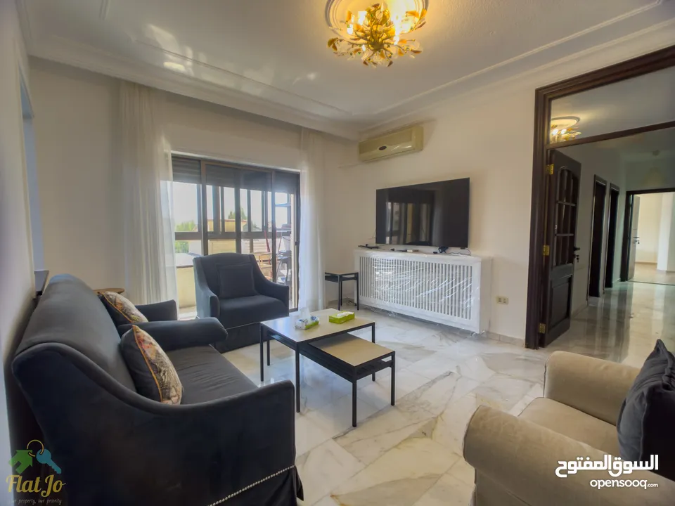 Bright furnished three bedroom apartment in Abdoun شقة مميزة ثلاث غرف نوم في عبدون بالقرب دير غبار