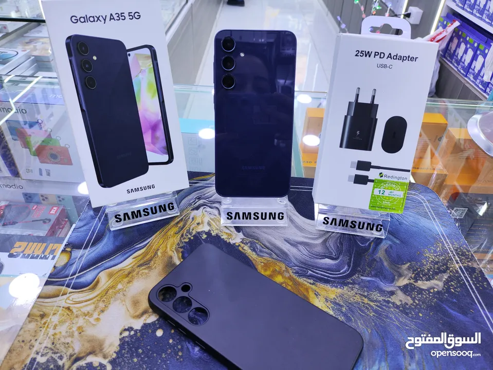 جهاز وكالة علفحص SAMSUNG A35 جيجا 256 رام 16 معه بكج هدية معه كرتونه