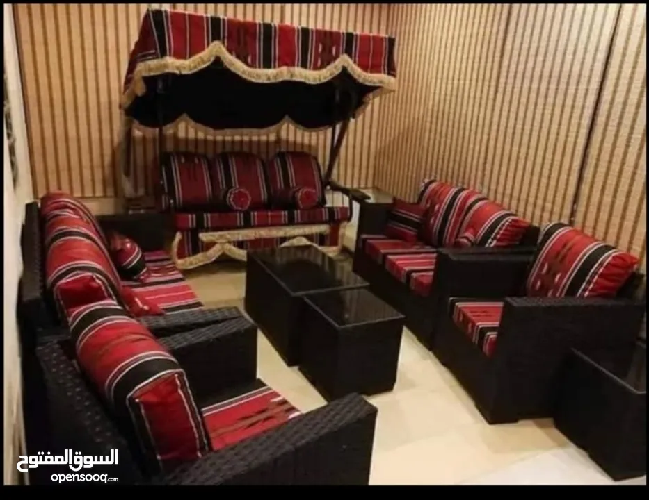 كنب رتان يتوفر خماسي 120 ويتوفر سباعي 170