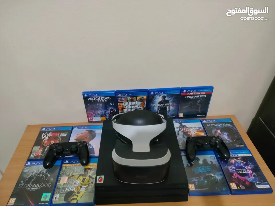 PS4 pro 1TB  with library of games and VR