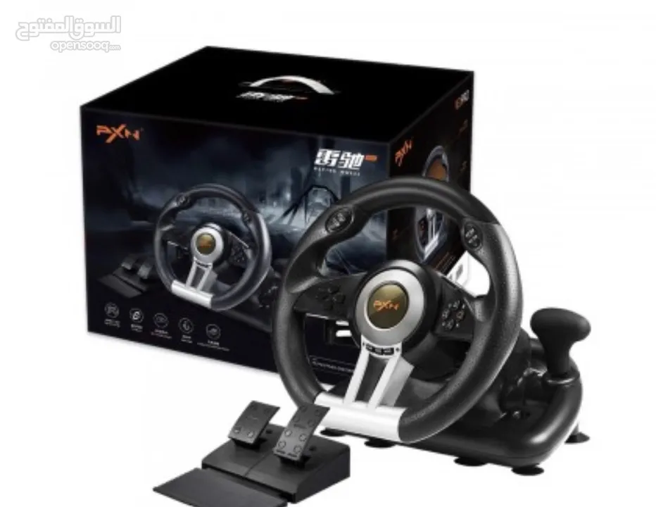 PXN V3 Gaming Steering Wheel with Pedals, 180°Racing Wheel, Vibration Feedback, Shift Paddles,