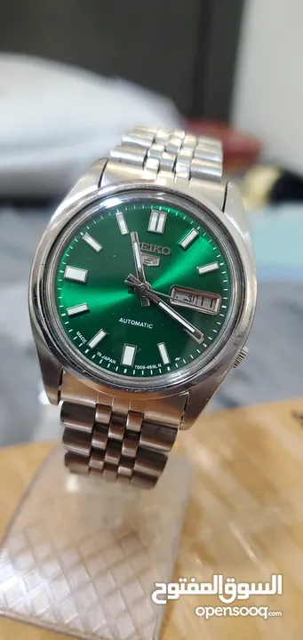 Vintage Seiko 5 Automatic 7009 Green Dial Japan made watch for Men's