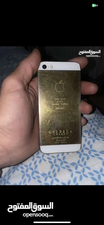 ايفون 5s  مطلي ذهب عيار 24 للبيع بسعر حرق اذا مش شرا لا تبعث و اقرا الوصف قبل لا تبعثلي