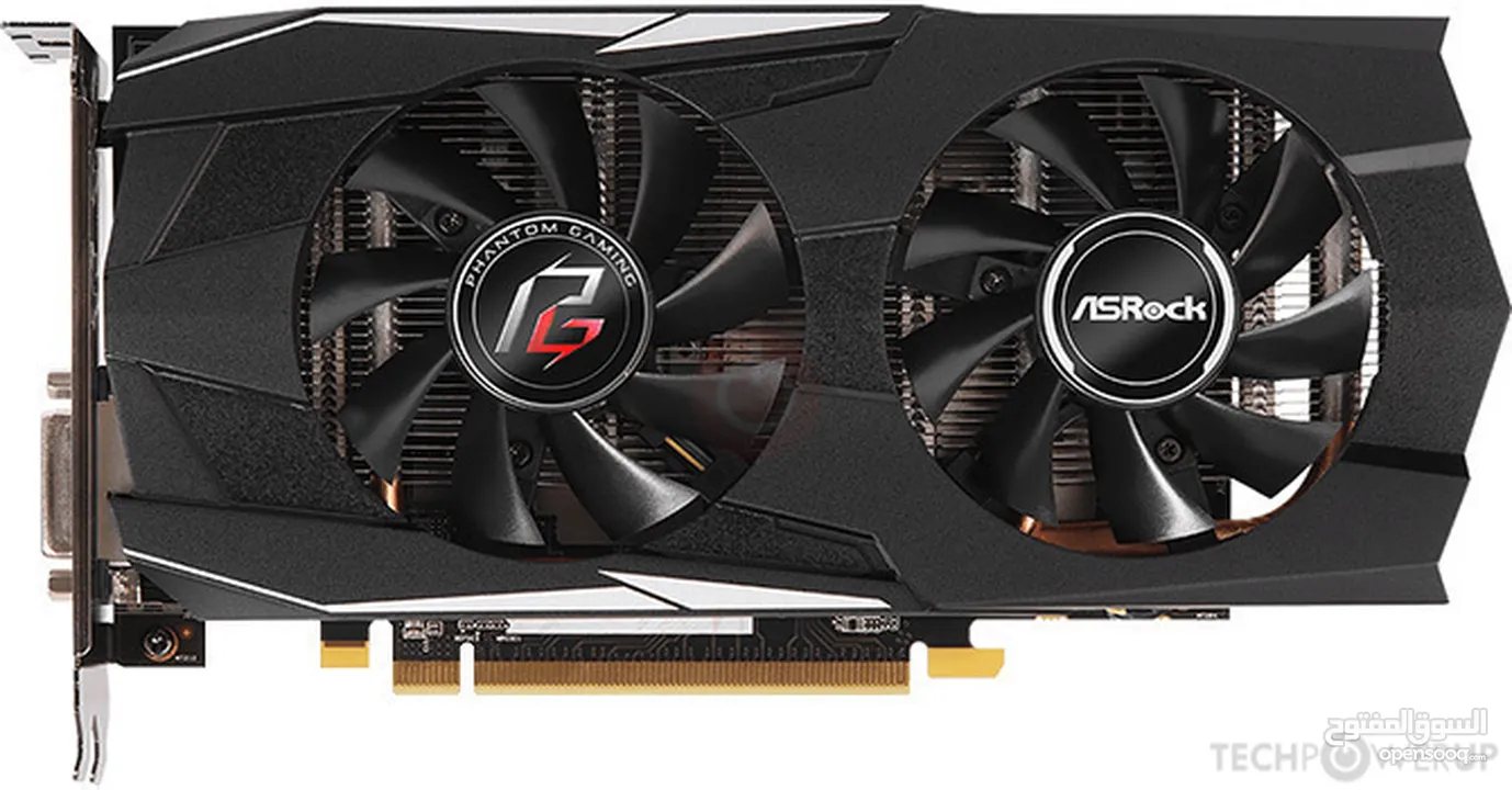 كرت شاشه جيمنج اسروك ريديون ASROCK AMD RADEON RX 570 8GB 1080P FULL HD 2X FANS GAMING GPU