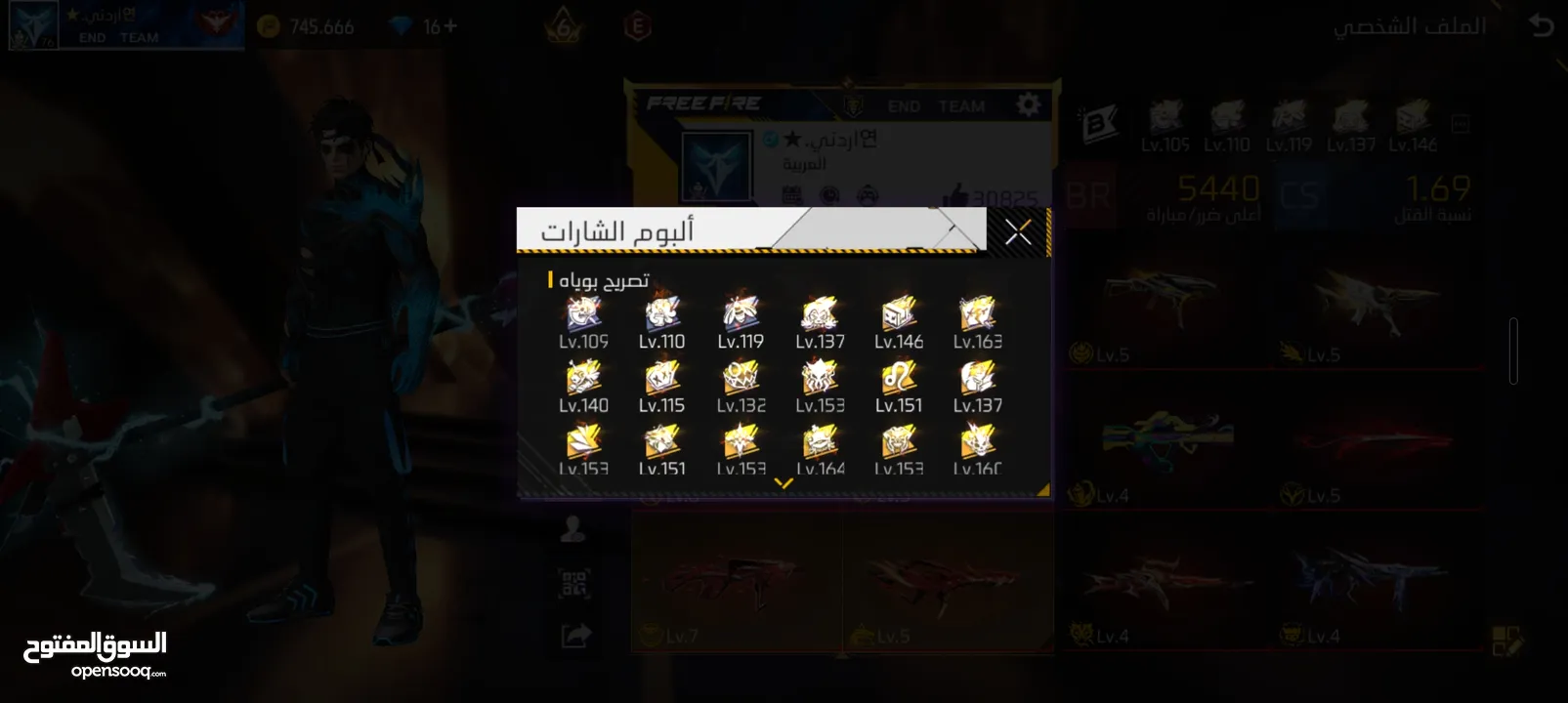 حساب للبيع بلعبه فري فاير