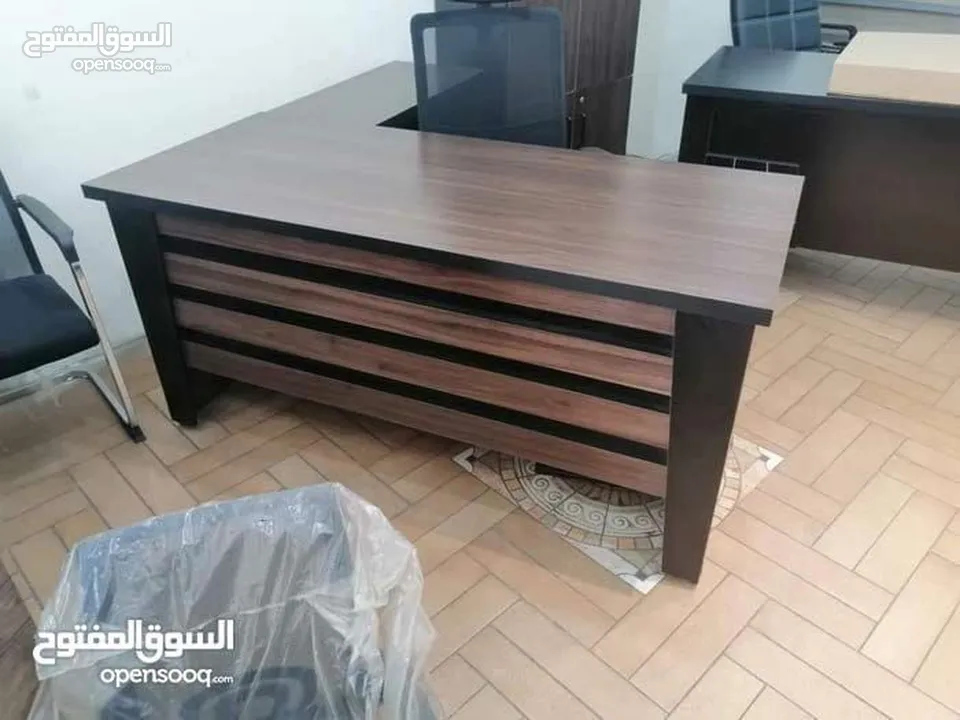 مكتب خشب لامينت 140*70 مستورد مع جانبية وطاولة وسط بسعر المصنع تفصيل جميع القياسات والموديلات