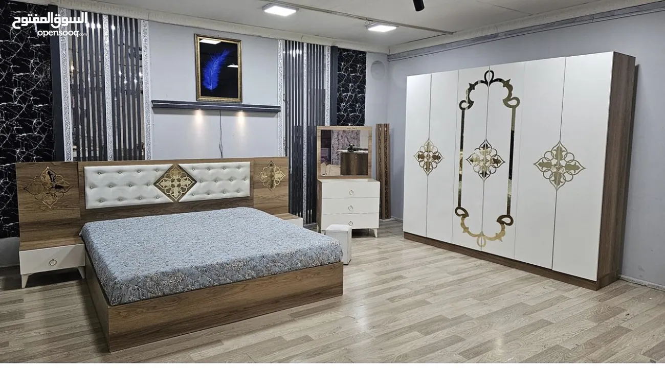 اوفر غرف نوم تركي مميزه 7 قطع شامل التركيب والدوشق الطبي مجاني