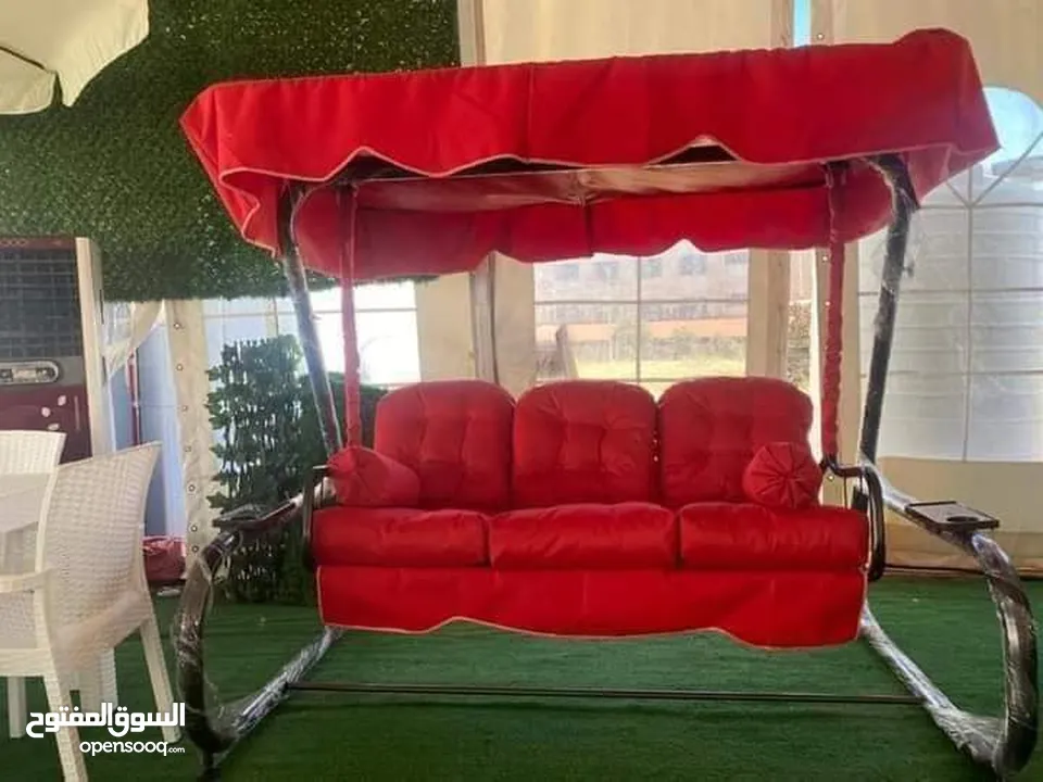 مرجيحه ثلاثية #ايطالي  جميع الالوان الفرش قماش وتربورف ضد الشمس والماء والعوامل الخارجية