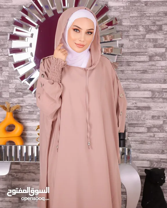 عباية موديل 2025 ساترة فضفاضة قماش حرير المدينة بمقاسات متعددة وألوان زاهية
