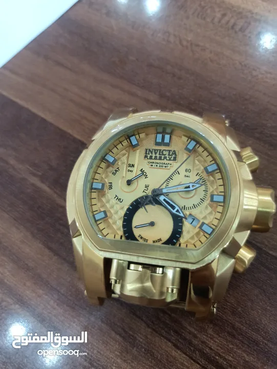 gold invicta zeus bolt ساعة اصلي وزن ثقيل