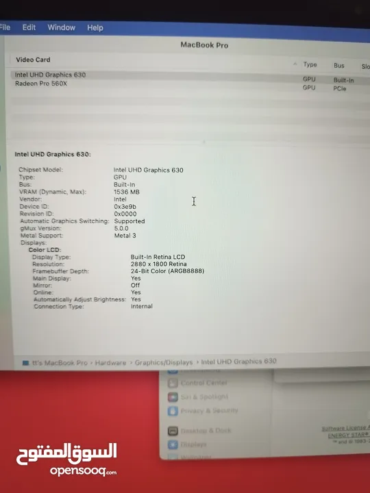 MacBook Pro Model A1990, touch bar, core i9,   15.4" very clean