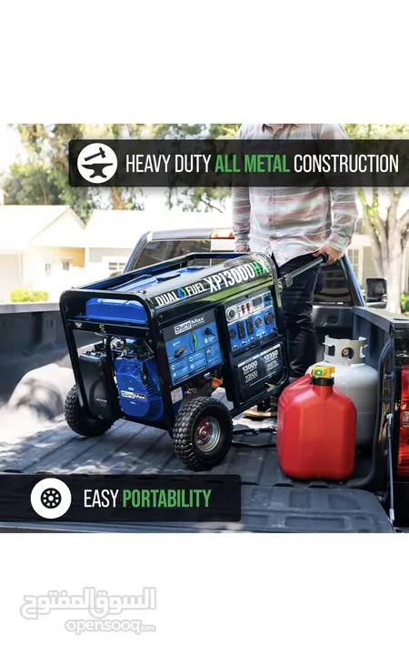 مولد DuroMax XP13000HX Dual Fuel المحمول - يعمل بالبنزين أو البروبان بقوة 13000 واط