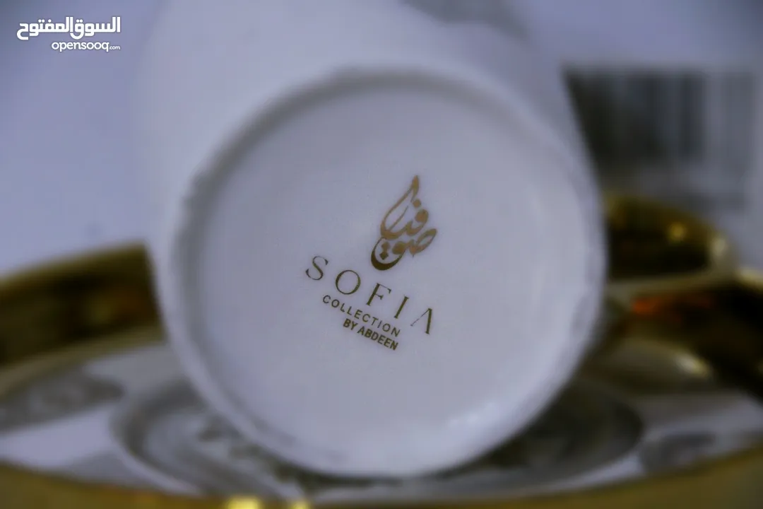طقم فناجين قهوة ابيض مذهب فاخر Golden white coffee cups set
