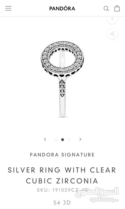 PANDORA SIGNATURE SILVER RING WITH CLEAR CUBIC ZIRCONIA
