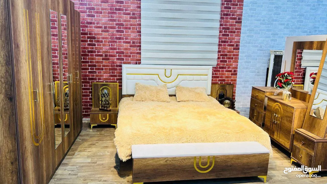 غرفة نوم تركية كاملة تاتي تمام التمام كما هي موضحة في الصور مصنوعة من خشب قوي ومتين