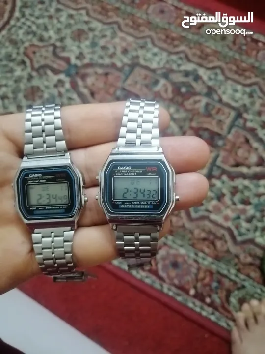 للبيع: ساعتان أصليتان من كاسيو Casio Vintage Digital Watch  الموديل: Casio A158W الحالة: مستعمل بحال