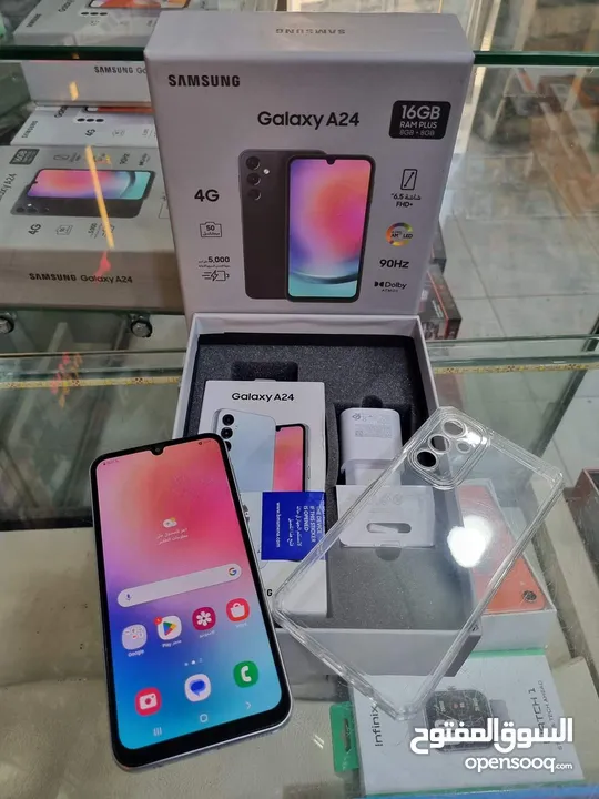 جهاز مستعمل وكاله Samsung A24 رام 16 جيجا 128 مع بكج أغراضة الأصلية والكرتونه متوفر توصيل