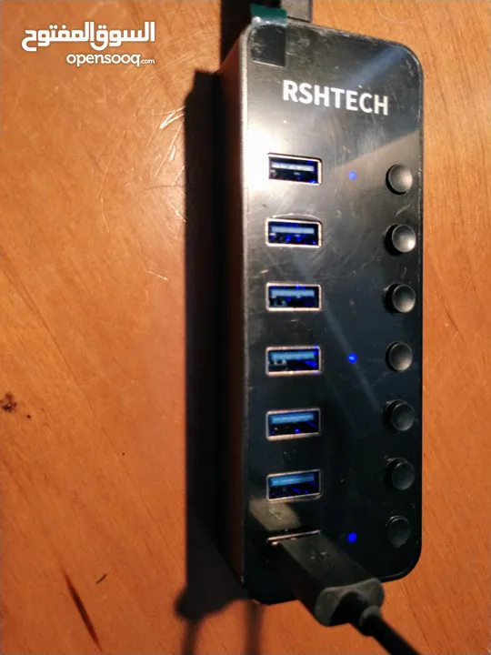  RSHTECH 7 PORT USB 3.0 HUB تحويلة الكل في واحد  دوكسيتشن -هب 