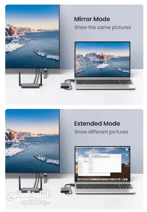 UGREEN WIRELESS HDMI UP TO 50M  جهاز إرسال واستقبال HDMI لاسلكي من UGREEN – مدى يصل حتى 50 متر