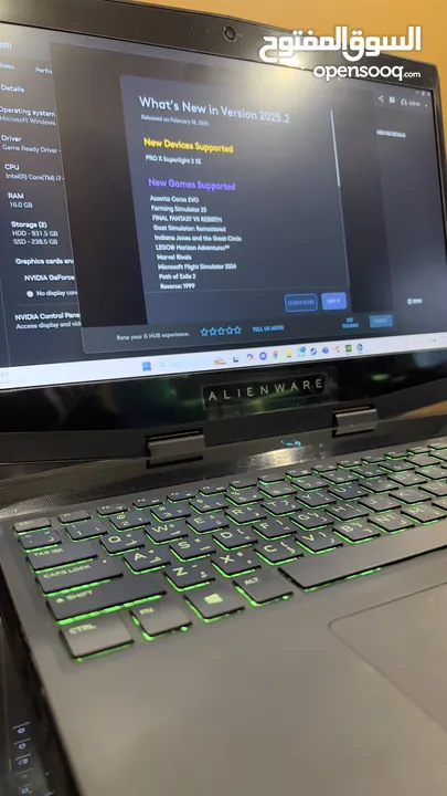 للبيع لاب توب ALIENWARE- i7 كرت شاشه 2070