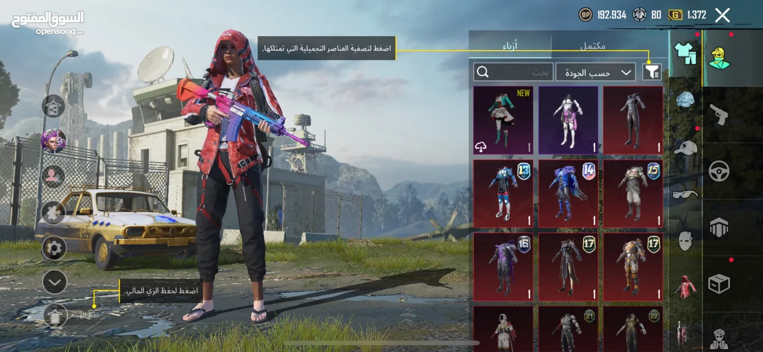 حساب ببجي للبيع 250