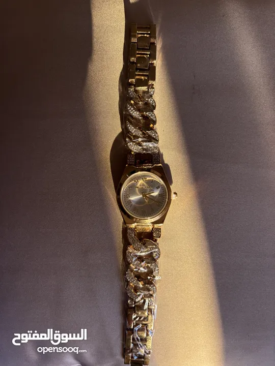 Michael Kors Gold-Tone Women's Watch with Crystal Link Bracelet