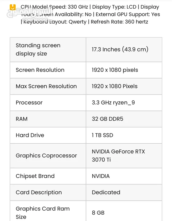 Alienware m17 R5 Gaming Laptop , AMD Ryzen 9