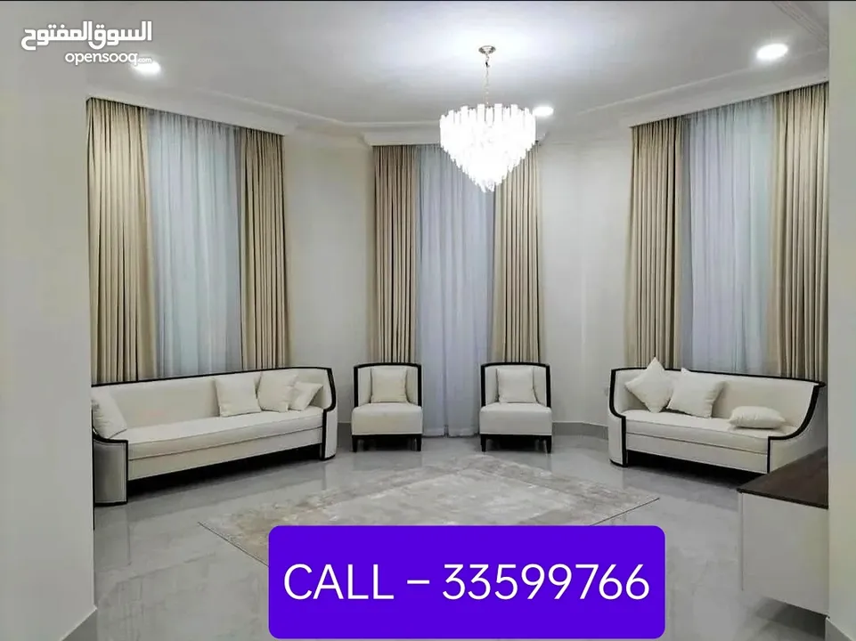 repair sofa @ new sofa  @ window curtains  @ majlis arodia @ wallpaper