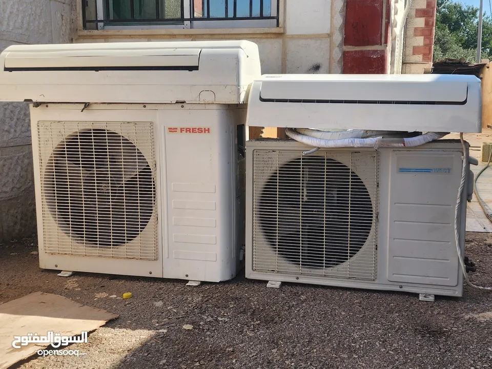 مكيفات مستعمله عاديه السعر شامل التركيب  حبه  2 طن ( فرش ) + حبه 1 طن (ناشونال وست)