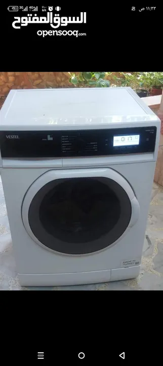 غسالة فيستيل 8kg  1200دوره لون ابيض شغاله 100/100
